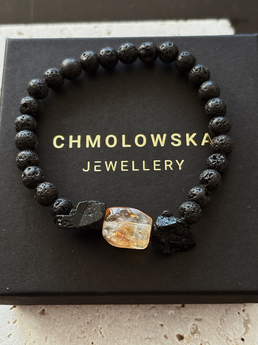 biżuteria męska Bransoletka męska Cytryn i Turmalin