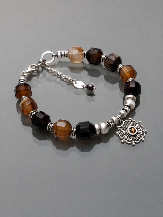 bransoletki wire wrapping Sepia  -  bransoletka