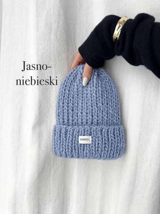 czapki damskie Czapka Lily 100% wełna *jasnoniebieski*