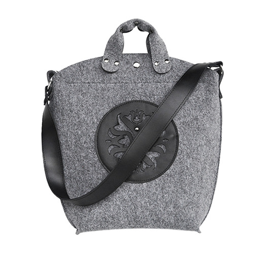 BiGGest BaG New - skórzane wykończenie - szara Beltrani