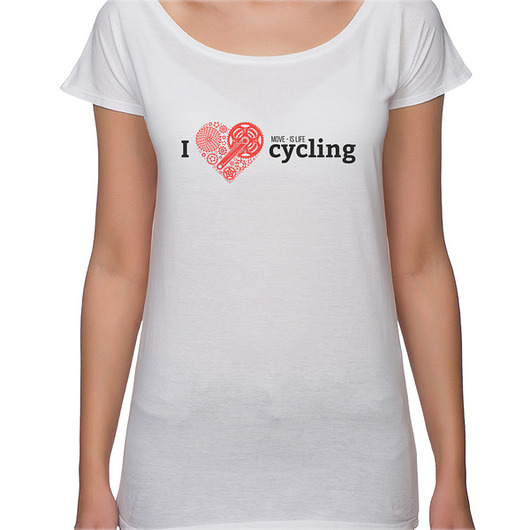 t-shirt damskie Koszulka damska oversize. I love cycling