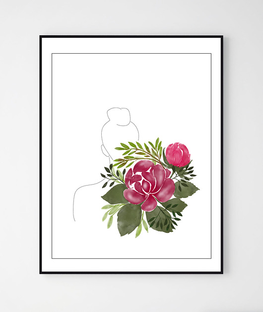 Plakat minimalistyczny KOBIETA/ No.3 Szare Kropki