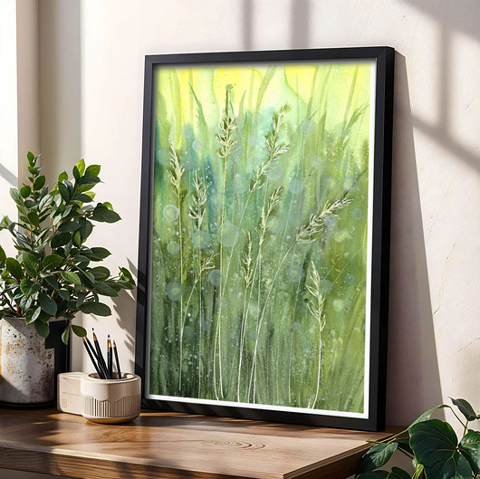 grafiki i ilustracje Trawy. Plakat