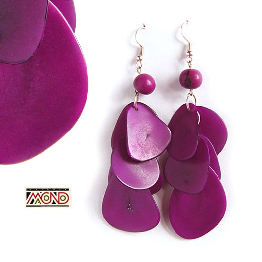 Fioletowe kolczyki z tagua (t22) Galeria Macondo