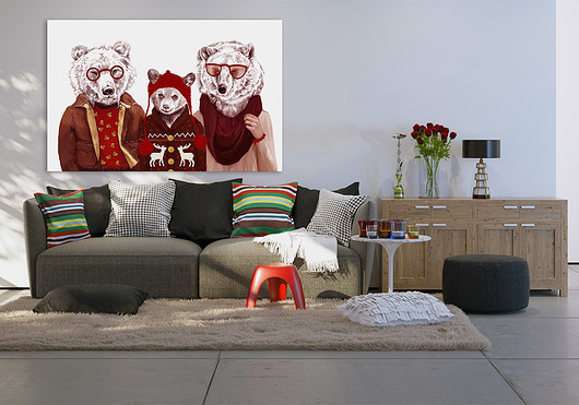 OBRAZ NA PŁÓTNIE -  120x80cm MIŚKI LUdesign gallery