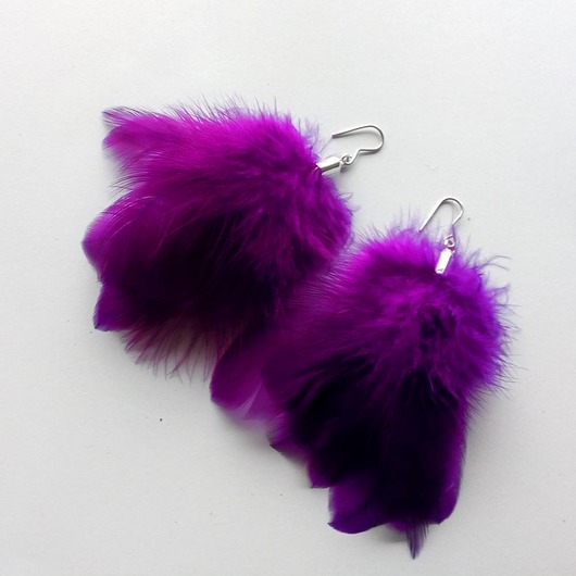 kolczyki z piórami PIÓRKO kolczyki