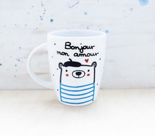 Bonjour mon amour - kubek porcelanowy  miamilu
