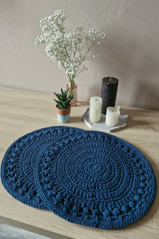 podkładki do kuchni Podkładki na stół ze sznurka - petrol