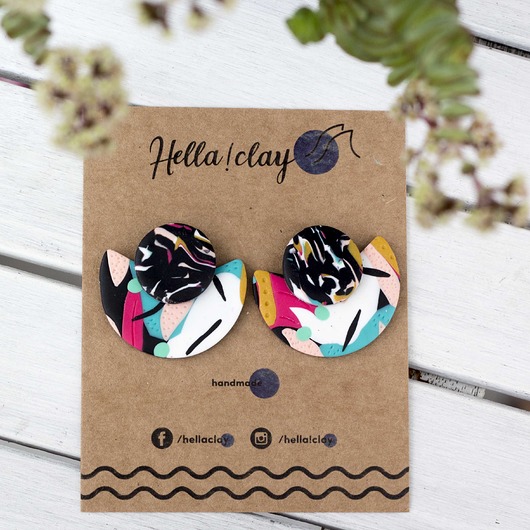 Oryginalne kolczyki handmade Hellaclay