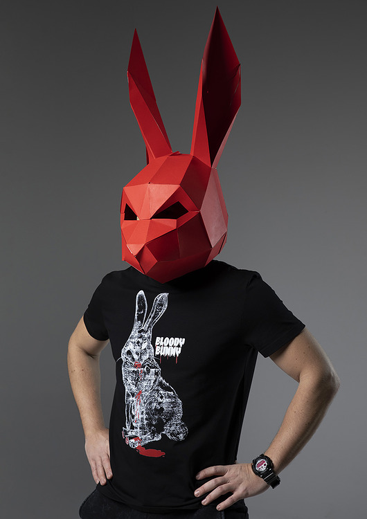 t-shirty męskie T-shirt męski  królik czarny