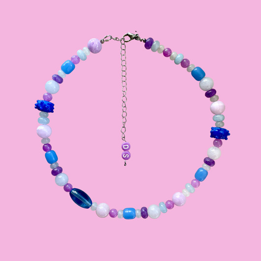 chokery Naszyjnik purple and blue