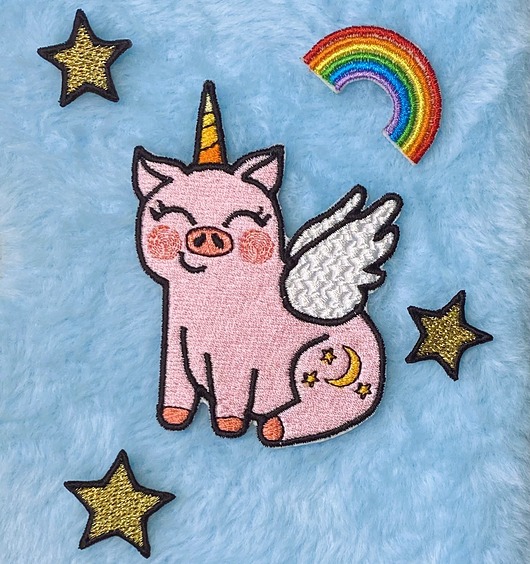naszywki na ubrania Haftowana Naszywka Świnka Chrumcia Jednorożec