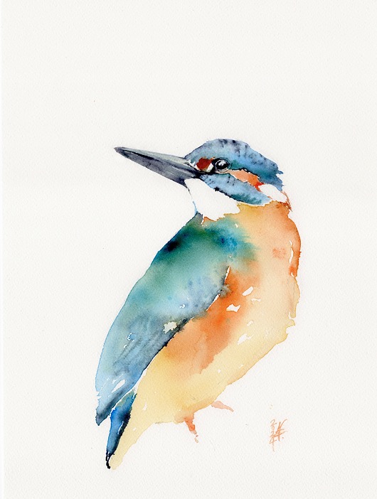 obrazy Oryginalna akwarela. Zimorodek