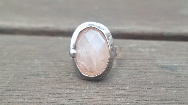pierścionki - różne Różowy kwarc - pierścionek regulowany
