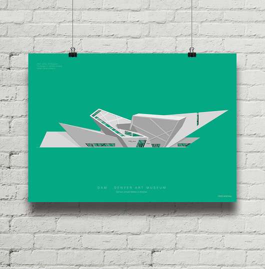 Denver Art Museum - plakat giclee art minimalmill