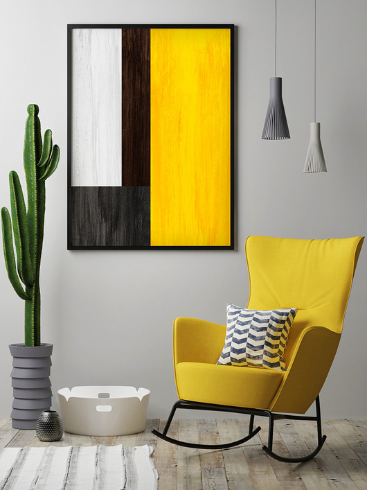 Abstrakcja yellow  - plakat HOG STUDIO