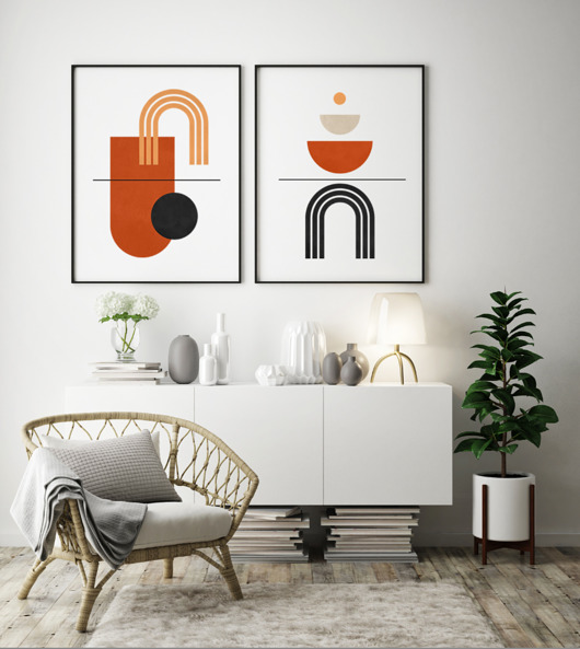 plakaty Plakat Zestaw geometrie w kolorach ziemi