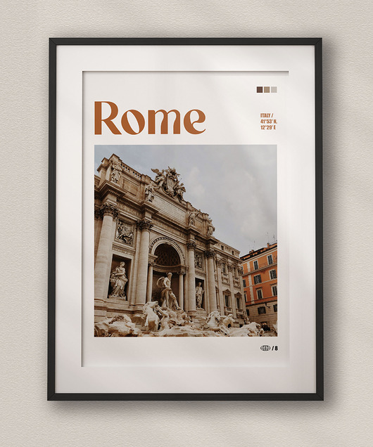 plakaty Minimalistyczny plakat Rzym Włochy - Do salonu, sypialni, biura