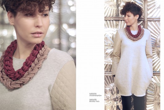 Beige quilted sleeves dress Pulpa