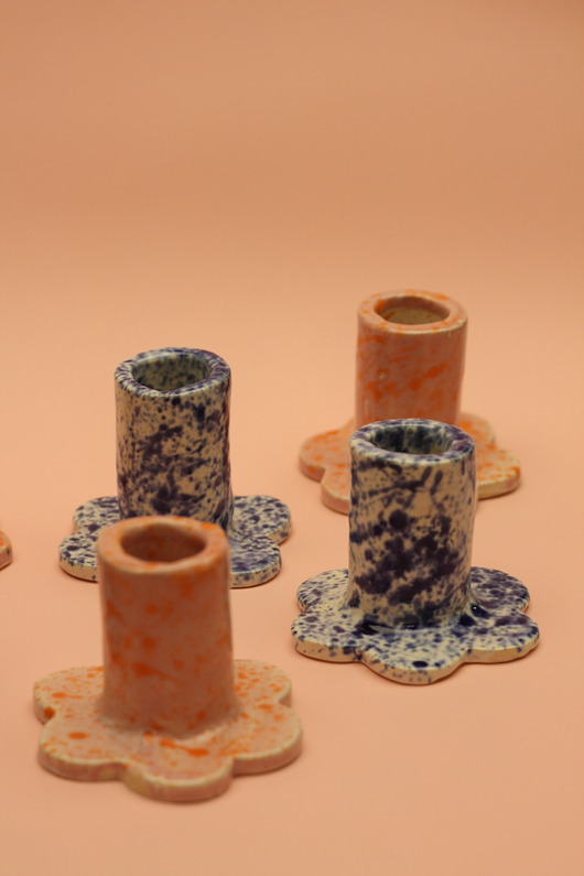 świeczniki i świece Świecznik ceramiczny w kropki