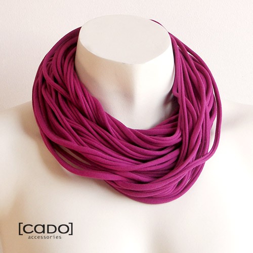 Zamotka Dzianinowy Naszyjnik FUKSJA CADOaccessories