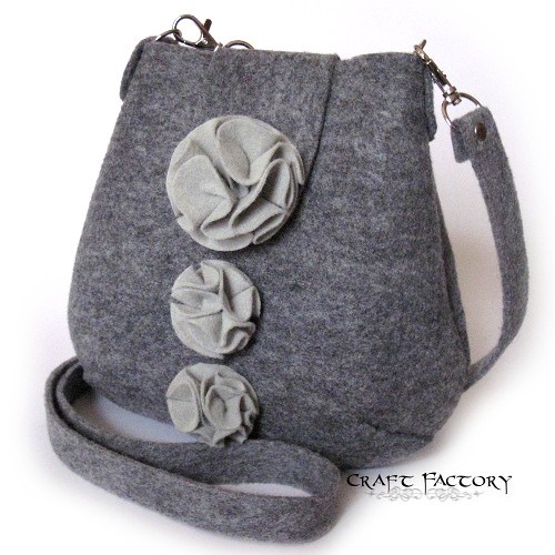 Grey Roses - mała torebka na ramię Craft Factory