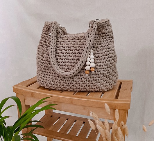 torby na ramię Duża pleciona torebka na ramię Belly bag - piaskowa