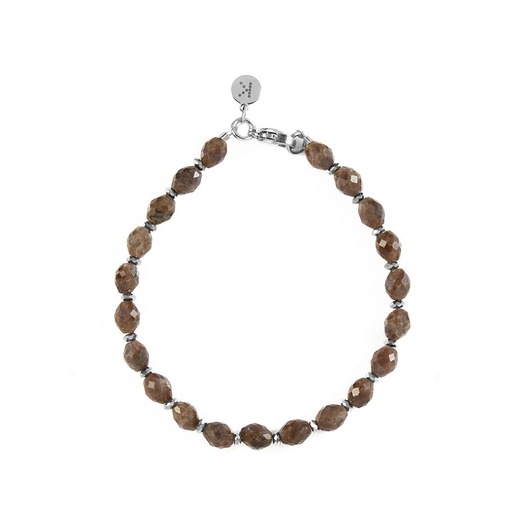 bransoletki z kamieni naturalnych Bransoletka z brązowych Labradorytów - Wersja Srebrna