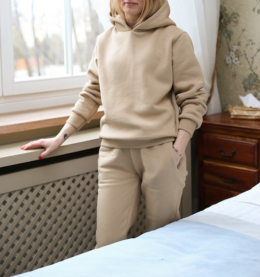 bluza z kapturem damska Bluza beżowa