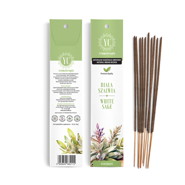 zapachy - inne Naturalne Kadzidła Indyjskie Biała Szałwia 10szt.(16g)- Your Candle