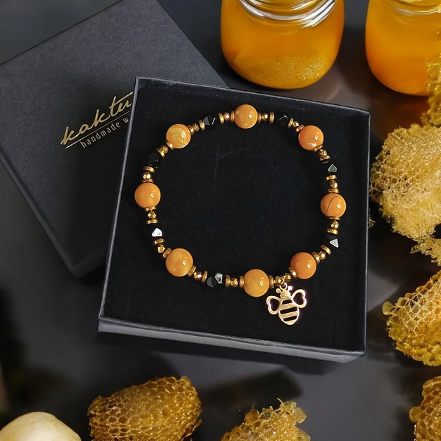 bransoletki z kamieni naturalnych PSZCZÓŁKA : pomysł na prezent agat, onyks, hematyt