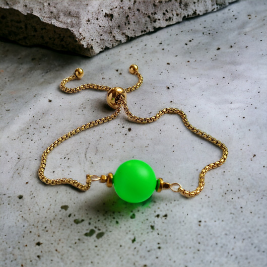 bransoletki złote Swarovski neon pearls : ONE : neon green