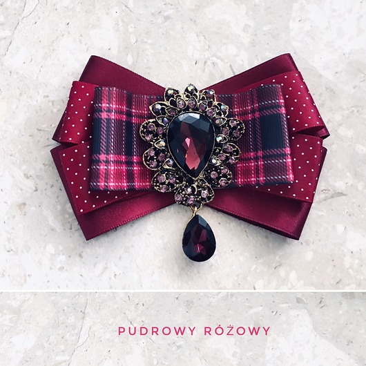 Brosza z Mega dużym  kamieniem NEW Pudrowy Różowy