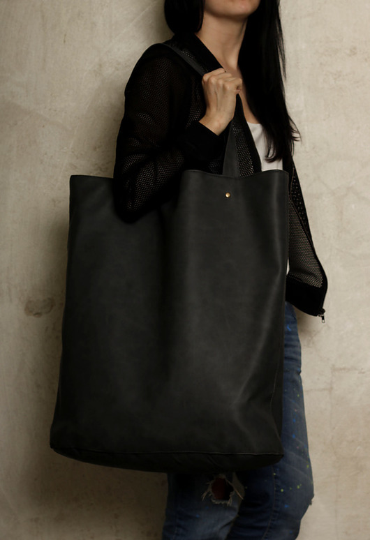 Mega Shopper bag grafit na zamek / duża torba hairoo