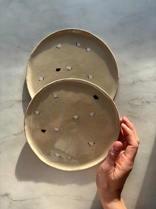 talerze, miski Ceramiczny Zestaw Handmade 2 Talerzy Śniadaniowych Podhale