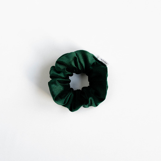 gumki do włosów Scrunchie klasyczna WELUR Butelkowa zieleń
