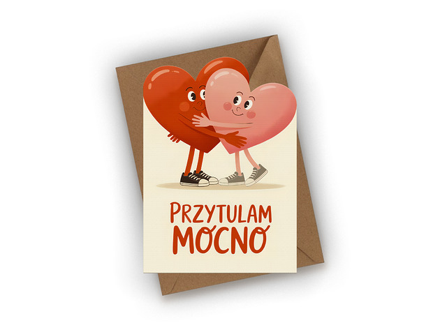 kartki okolicznościowe - wydruki Kartka okolicznościowa- Przytulam mocno