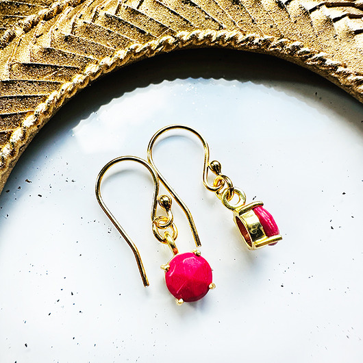 kolczyki z kamieniami Kolczyki z koralem, czerwone kolczyki
