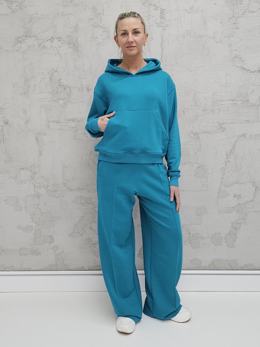 komplety damskie Komplet oversized kangurka i szerokie spodnie wide leg Alexandrite
