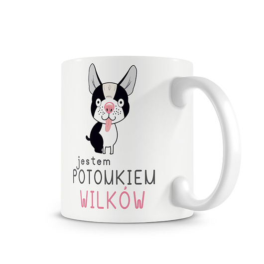 kubki Kubek z psem. Jestem potomkiem wilków