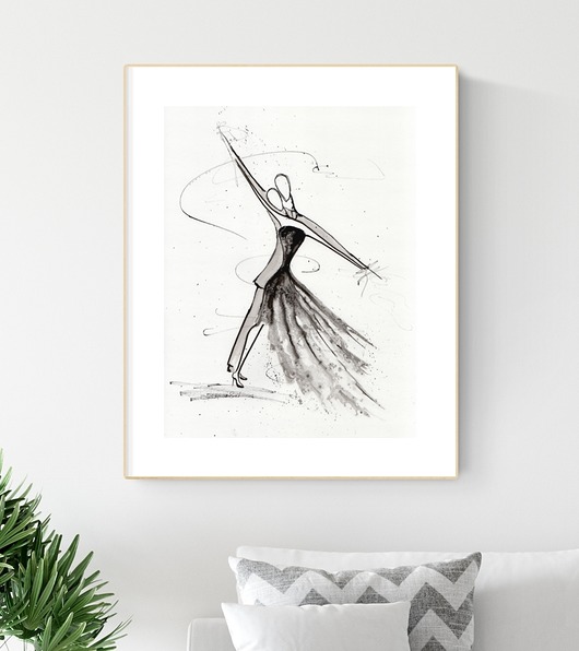 grafika 30 x 40 cm  wykonana ręcznie, abstrakcja Krystyna Siwek Art
