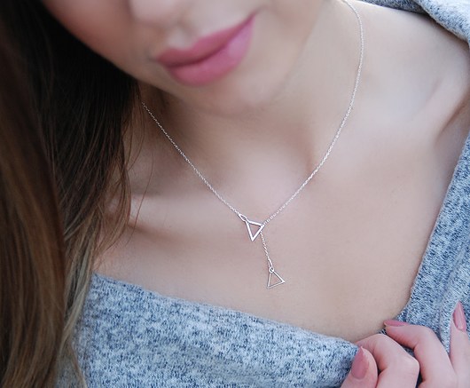 Naszyjnik z trójkątami- srebro 925  Coccola JEWELLERY