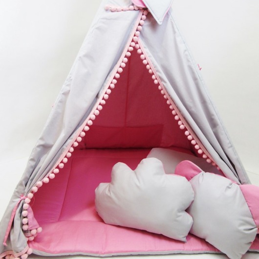 Dwustronne Tipi Szaro Różowe Enitka Sweet Baby Room