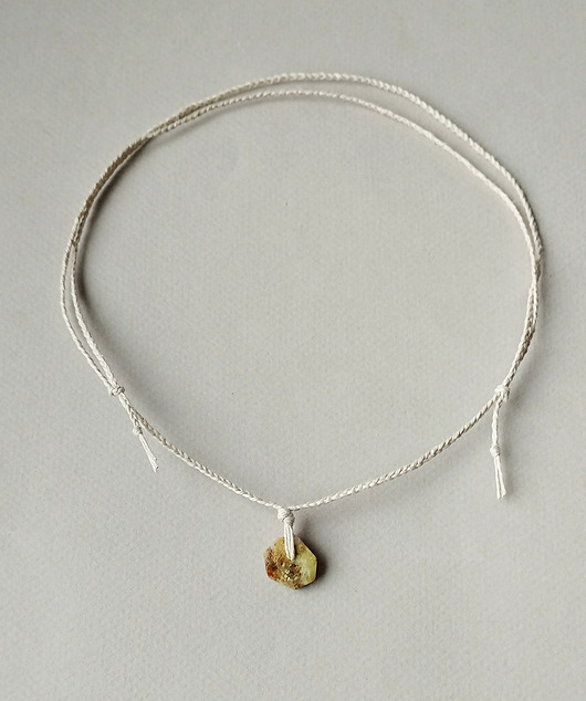 chokery Opal żółto brązowy Naszyjnik lniany