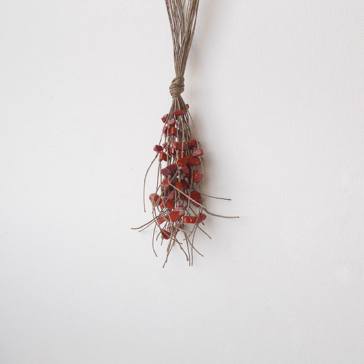 kolie Ciemna cegła Naszyjnik lniany