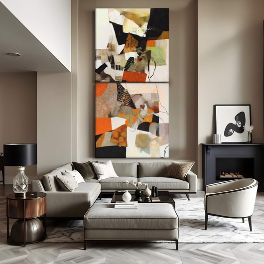 obrazy Nowoczesny duży obraz do salonu lub antresoli 80x160cm dyptyk IMAGINANDO