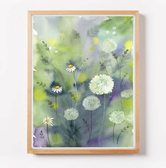 obrazy Oryginalna akwarela. Łąka A4