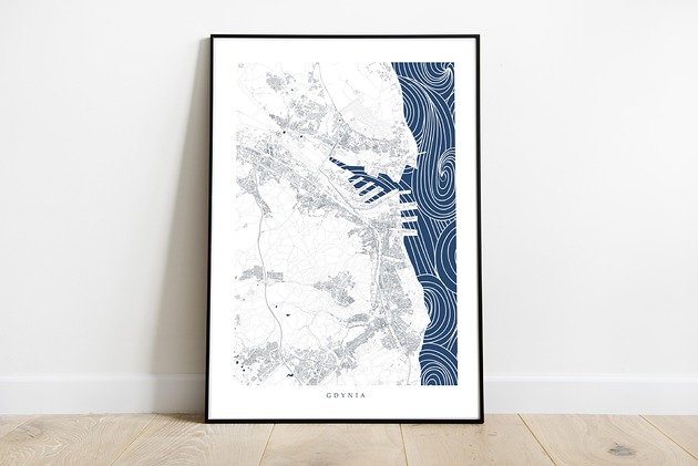 Plakat Gdynia maps by P