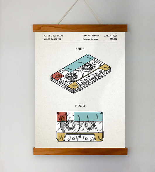 plakaty Kaseta - patent - plakat 50x70 cm