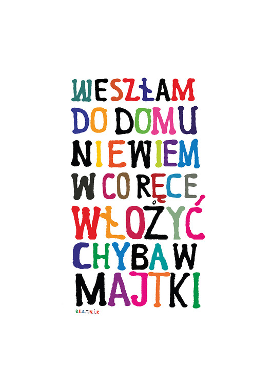 plakaty MAJTKI plakat dla Niej kolorowa typografia erotyczna Grafika dla Pani Domu